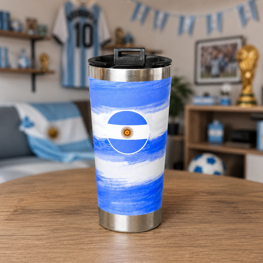⚽ Vaso Térmico Argentina 473ml | Acero Inoxidable + Abridor